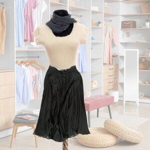 Zara Black Pleated Split Skirt, M, Like NEW